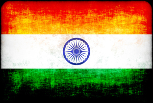 Vlajka Indie s texturou, špinavé