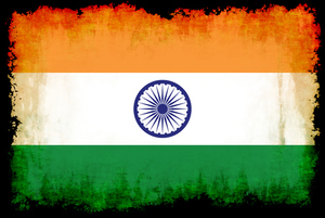 Indická vlajka s spálené okraje