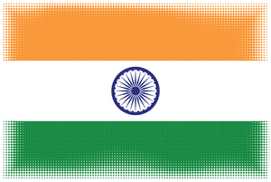 Indiase vlag met halftone randen