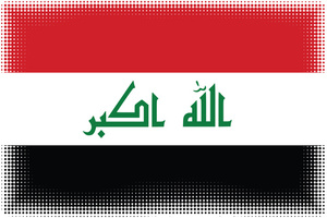 Iraqi flag with halftone pattern
