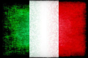 Italian flag with black stains
