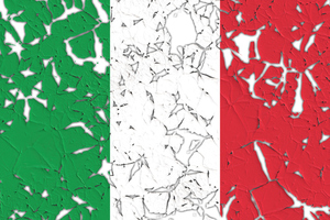 Bandera italiana con agujeros