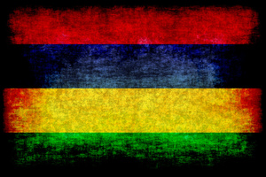 Mauritian flag in grunge style