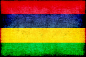 Grunge flagga av Mauritius