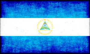 Nicaraguan flag in grunge pattern