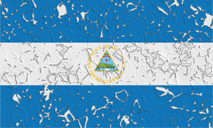 Nicaraguans flagga med hål