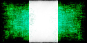 Grunge flagga av Nigeria