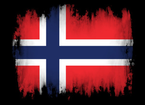 Norwegian flag with black frame