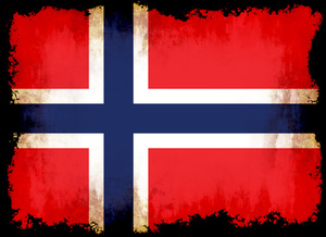 Norwegian flag with burned edges