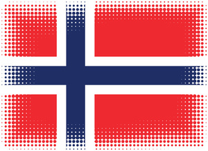 Norwegian flag with halftone pattern
