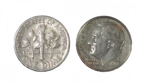 Moneta di US un centesimo isolata