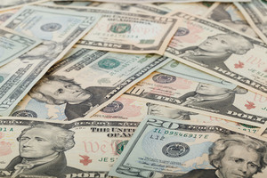 US money close up