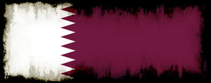 Yanmış kenarları ile Katar bayrağı
