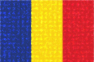 Rumänsk flagga med ljusa prickar