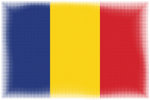 Romanian flag with halftone pattern