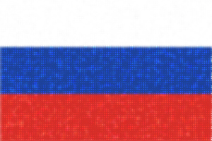 Russische vlag met gloeiende stippen