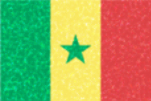 Senegal vlag gloeiende stippen