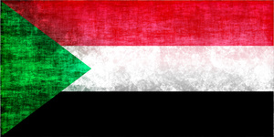 Sudan flag in grunge pattern