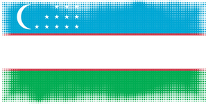 Uzbekistan flag halftone pattern