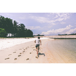 Man running on the beach