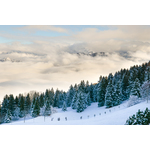 Mountain slope in snow