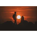 Man and woman in sunset