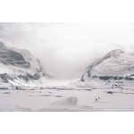 Geleira de Athabasca coberto de neve, Canadá