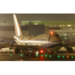 Airplane parked at airport night view