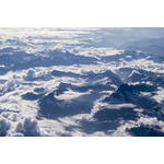 Mountains through clouds