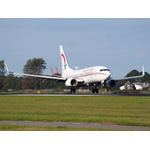 Royal Air Maroc Boeing landing on an airport