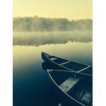 Canoes on still water