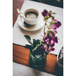 Flowers and coffee