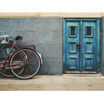 Bike by the blue door