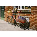 Colorful yarn on bike