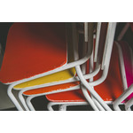 Colorful chairs pile