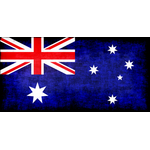 Australische vlag met zwarte inkt overlay