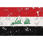 Iraqi flag with parts peeled off