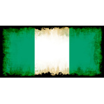 Nigerian flag with black frame