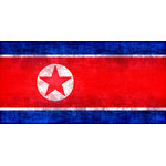 Bandera de Corea del norte con superposición de texturas