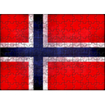 Bandera Noruega con piezas del puzzle