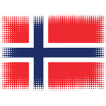 Norwegian flag with halftone pattern