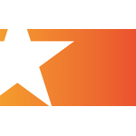 Orange background white star