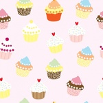 Papel de parede padrão com cupcakes