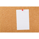 Note paper on cork board