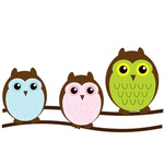 Illustration de famille hibou mignon