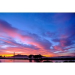 Coucher de soleil sur le Golden Gate bridge