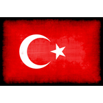 Bandeira da Turquia dentro quadro preto